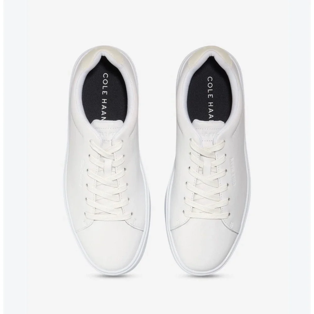 Cole Haan Mens Grand Crosscourt Modern White Leather Sneakers Size 10M